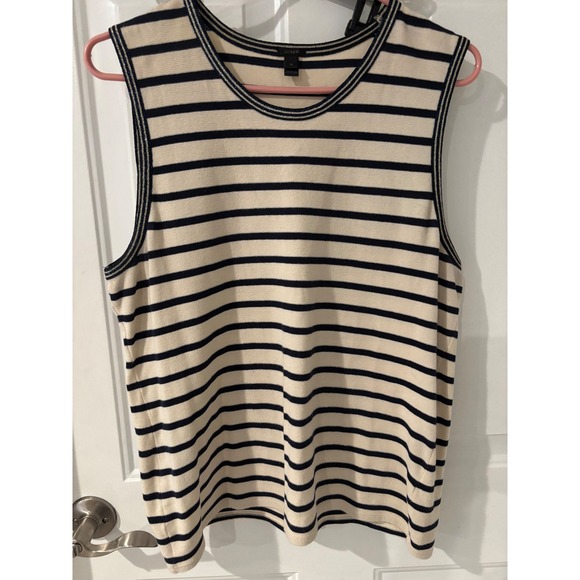 J.Crew‎ Striped Tank Top Sleeveless Knit Casual Layering Top XL - Picture 1 of 4